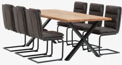 Eetkamerstoel ULSTRUP antraciet stof/zwart