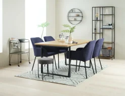 Eettafel AABENRAA 90x160 eiken kleur/zwart