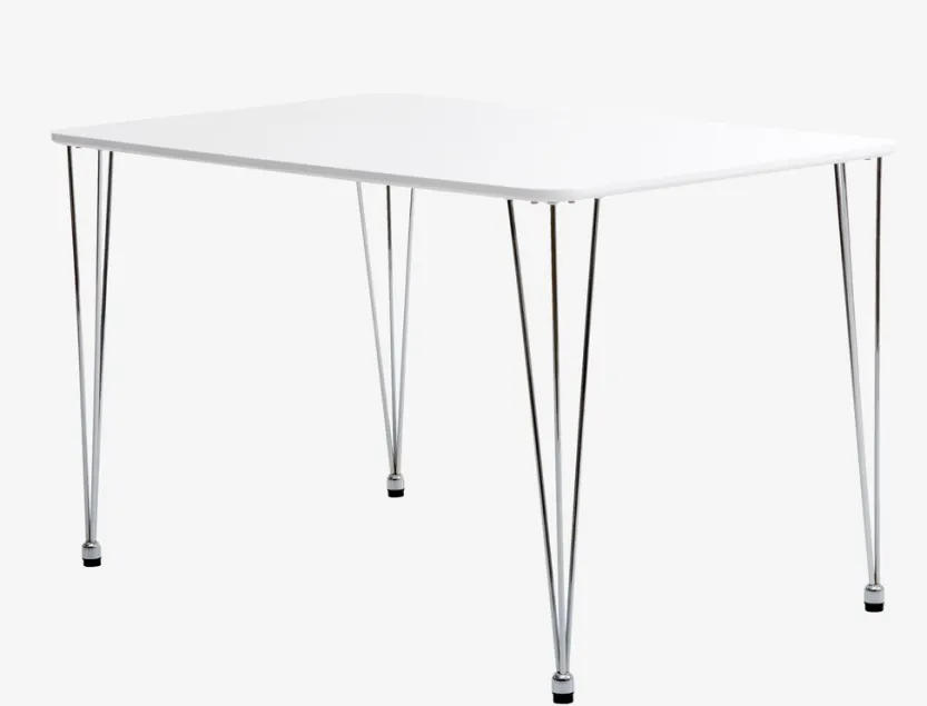 Eettafel BANNERUP 76x120 wit/chroom
