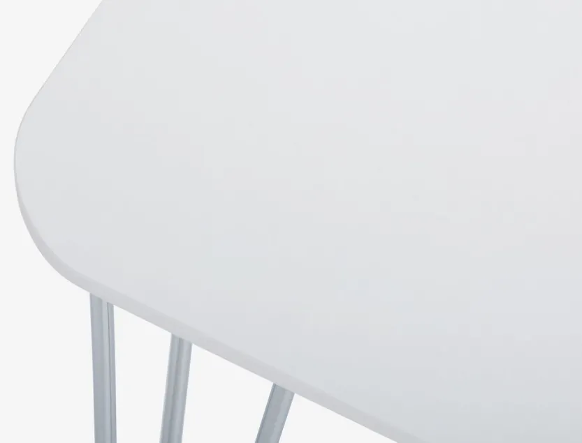 Eettafel BANNERUP 76x120 wit/chroom