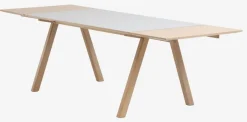 Eettafel EGEBJERG 90x160/250 lichtgrijs/eiken