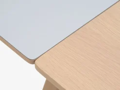 Eettafel EGEBJERG 90x160/250 lichtgrijs/eiken