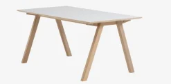 Eettafel EGEBJERG 90x160/250 lichtgrijs/eiken