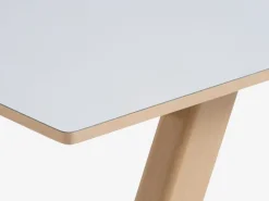 Eettafel EGEBJERG 90x160/250 lichtgrijs/eiken