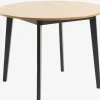 Eettafel JEGIND Ø105 eiken/zwart
