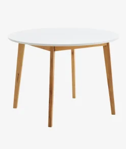 Eettafel JEGIND Ø105 wit/naturel