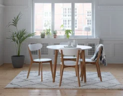 Eettafel JEGIND Ø105 wit/naturel