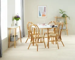 Eettafel JEGIND Ø105 wit/naturel