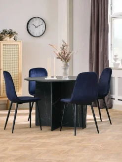 Eettafel KRONDAL Ø110 marmer zwarte kleur