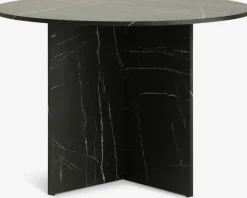 Eettafel KRONDAL Ø110 marmer zwarte kleur