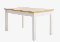 Eettafel MARKSKEL 90x150/193 wit/eiken kleur