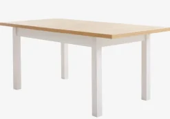 Eettafel MARKSKEL 90x150/193 wit/eiken kleur