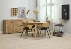 Eettafel MARSTRAND Ø110/110x200 eiken