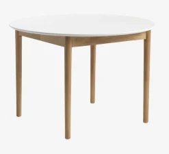 Eettafel MARSTRAND Ø110/110x200 wit/naturel