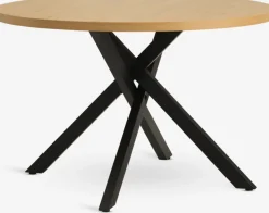 Eettafel NORTOFT Ø120 eiken kleur/zwart