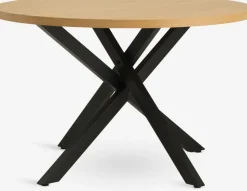 Eettafel NORTOFT Ø120 eiken kleur/zwart