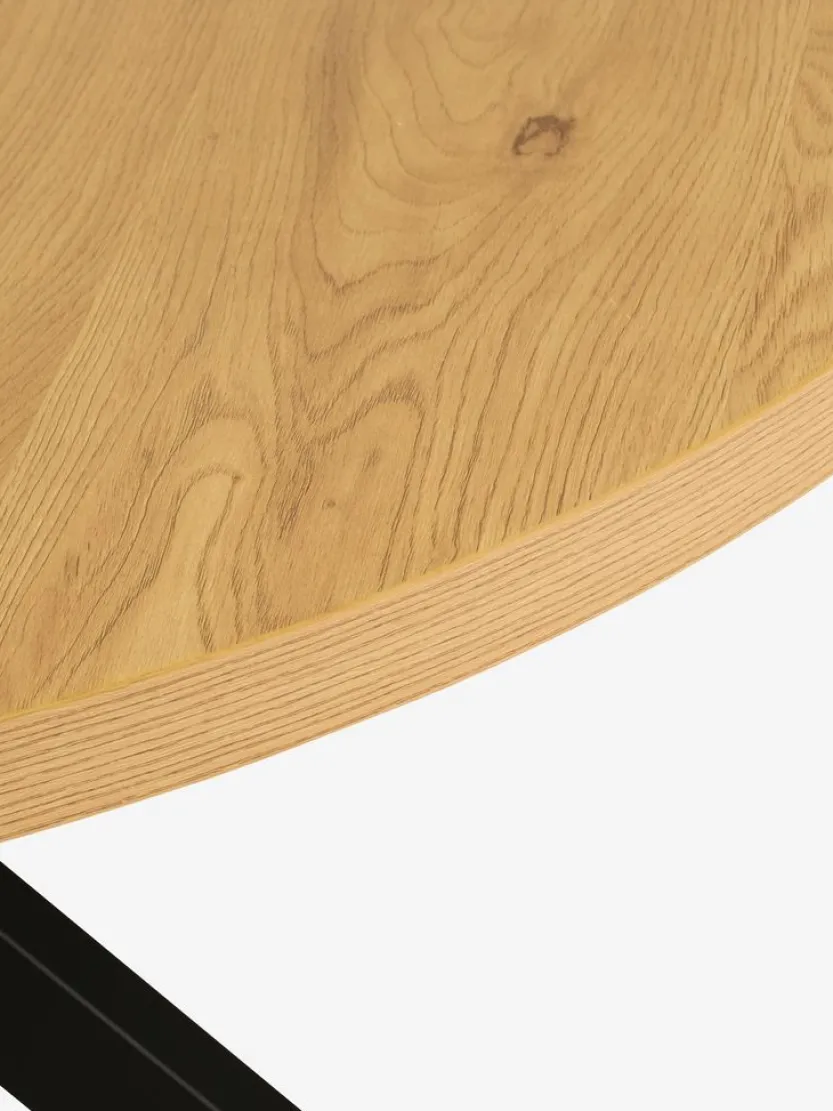 Eettafel NORTOFT Ø120 eiken kleur/zwart