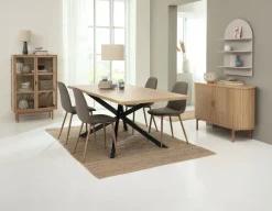 Eettafel NORTOFT 95x200 eiken kleur/zwart