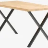 Eettafel ROSKILDE/ROSLEV 80×140 naturel eiken/zwart