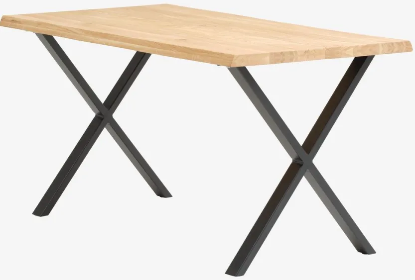 Eettafel ROSKILDE/ROSLEV 80×140 naturel eiken/zwart