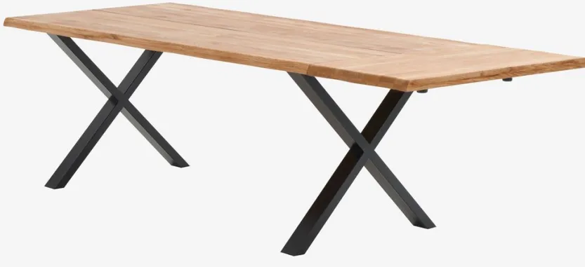 Eettafel ROSLEV 95×200 naturel eiken/zwart