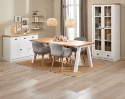 Eettafel SKAGEN 90x200 eiken/wit