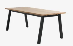 Eettafel SKOVLUNDE 90x200 naturel eiken/zwart