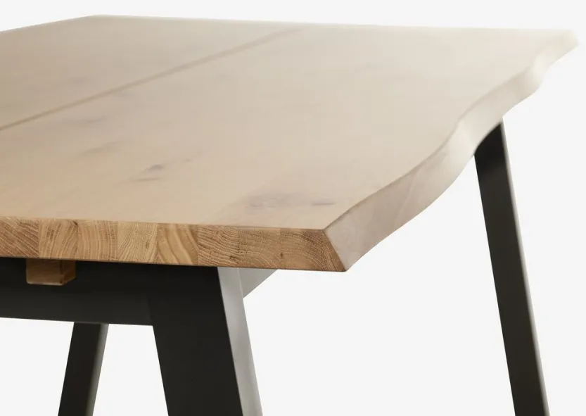 Eettafel SKOVLUNDE 90x200 naturel eiken/zwart