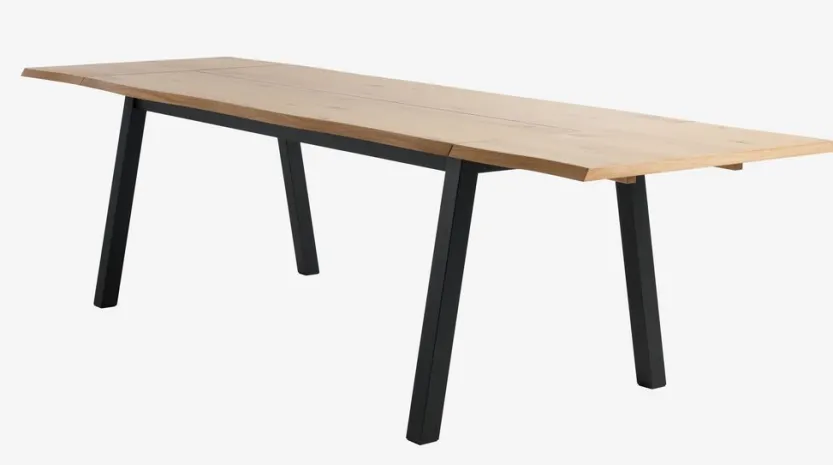 Eettafel SKOVLUNDE 90x200 naturel eiken/zwart