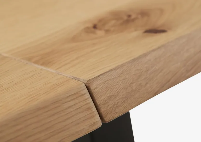 Eettafel SKOVLUNDE 90x200 naturel eiken/zwart