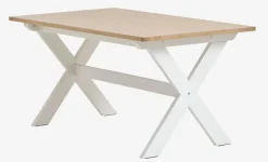 Eettafel VISLINGE 90x150 naturel/wit