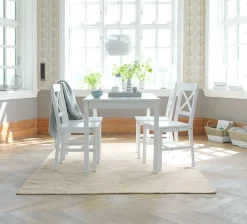 EJBY L118 tafel wit + 4 EJBY stoelen wit