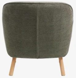 Fauteuil BREDAL olijfgroene stof/eiken kleur