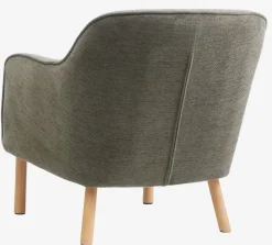 Fauteuil BREDAL olijfgroene stof/eiken kleur