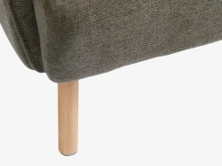 Fauteuil BREDAL olijfgroene stof/eiken kleur