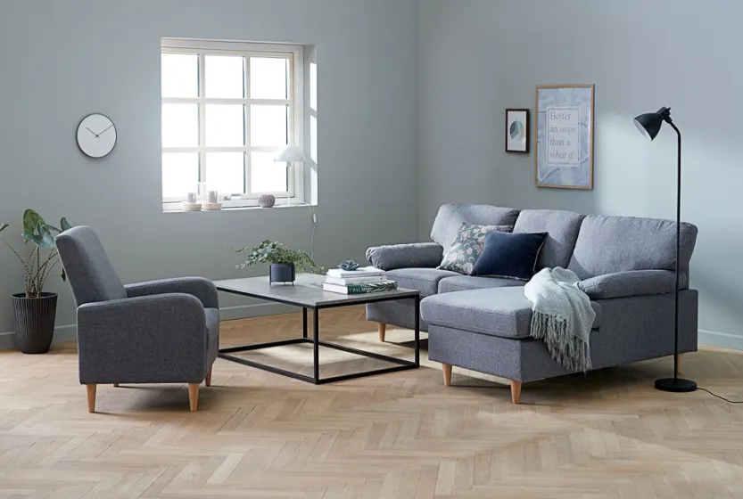 Fauteuil GEDVED grijze stof