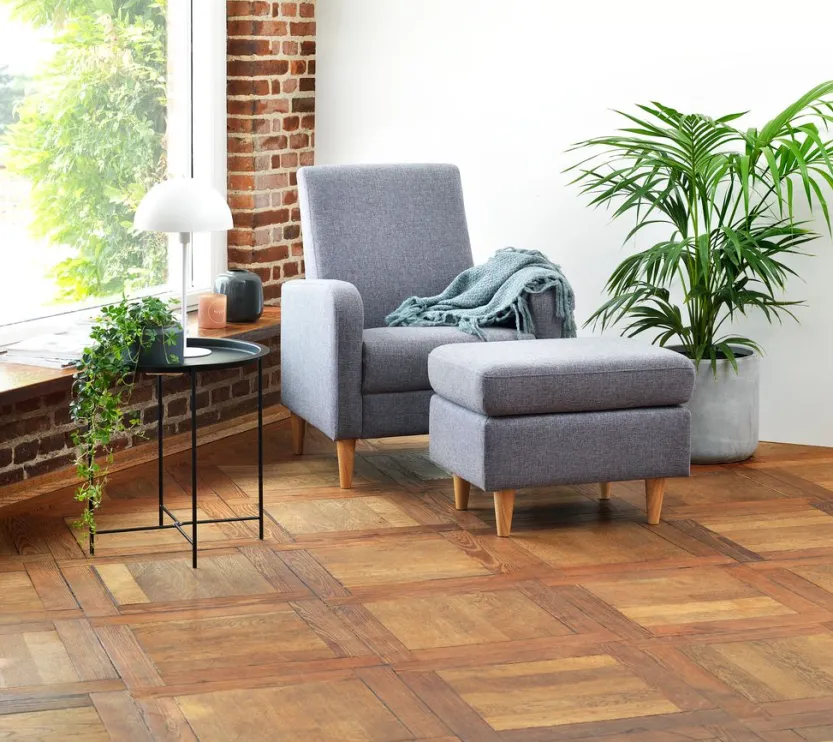 Fauteuil GEDVED grijze stof