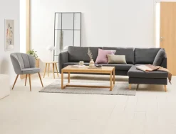 Fauteuil HOLMDRUP grijs/eiken