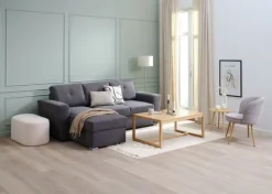 Fauteuil HOLMDRUP grijs/eiken