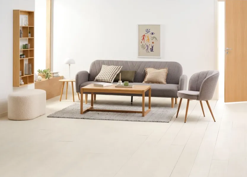 Fauteuil HOLMDRUP grijs/eiken