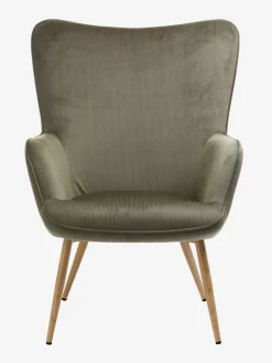 Fauteuil HUNDESTED corduroy groen/eiken kleur