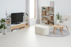 Fauteuil HUNDESTED off-white teddy/eiken kleur