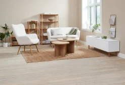 Fauteuil HUNDESTED off-white teddy/eiken kleur