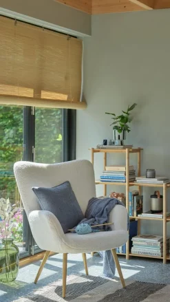 Fauteuil HUNDESTED off-white teddy/eiken kleur