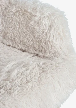 Fauteuil HVILSTED met voetenbank off-white teddy/naturel