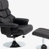 Fauteuil met voetenbank HASSELAGER zwart