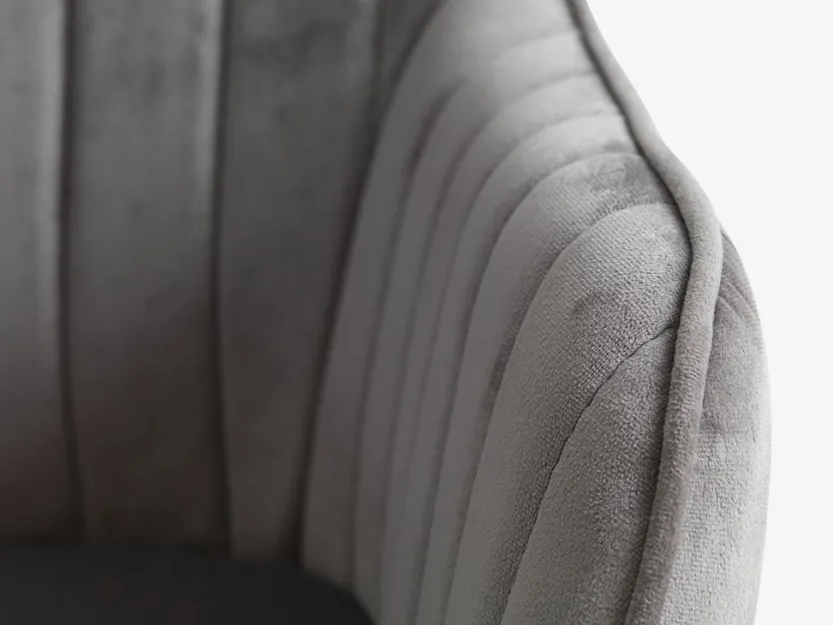 Fauteuil ONSEVIG fluweel grijs/zwart