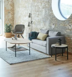 Fauteuil ONSEVIG fluweel grijs/zwart