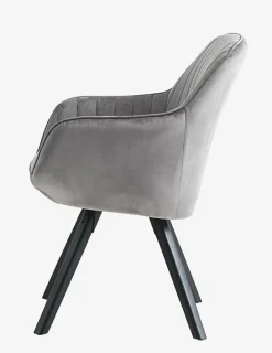 Fauteuil ONSEVIG fluweel grijs/zwart