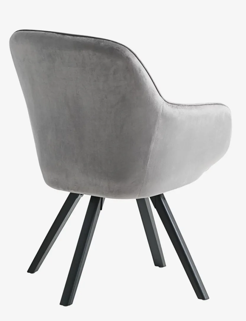 Fauteuil ONSEVIG fluweel grijs/zwart